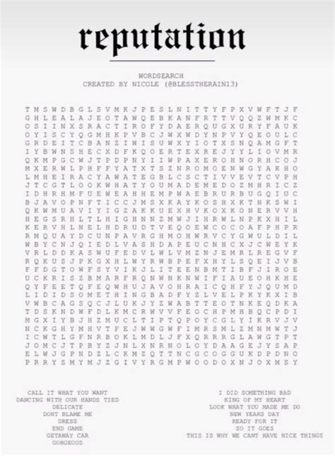 Reputation Word 的图像结果