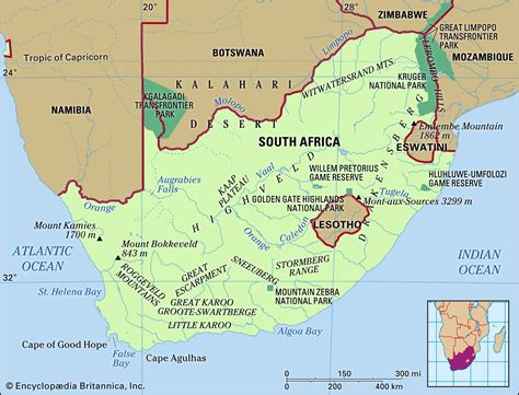 Map of South Africa regions: political and state map of South Africa