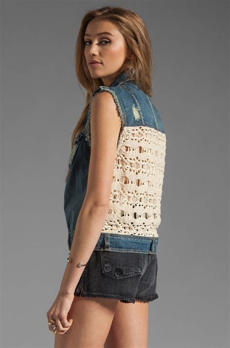 Free People Macrame Cargo Vest in Moody Blue Combo | REVOLVE
