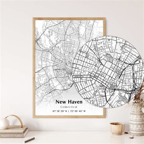New Haven City Map Print, New Haven Connecticut Map Poster, USA City ...