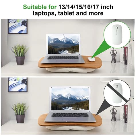 BEEBO BEABO Bamboo Laptop Tray, Lap Desk with Cushion, Laptop Stand for ...