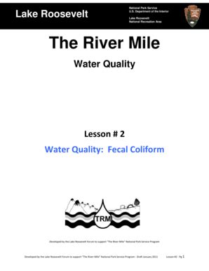 Fillable Online nps Lesson 2 Water Quality Fecal Coliform - nps Fax ...