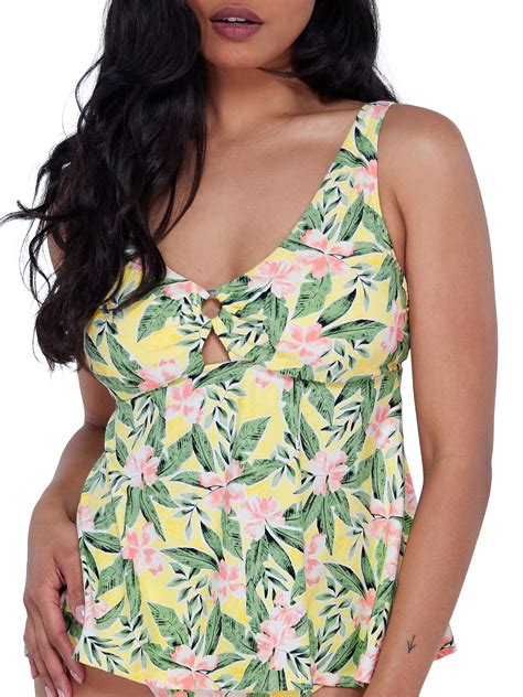 Ring-Front Underwire Tankini Top Swimsuit - Walmart.com