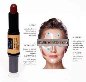 BLUEMERMAID 2 in 1 Contour Stick Cream Highlighter Stick Concealer ...