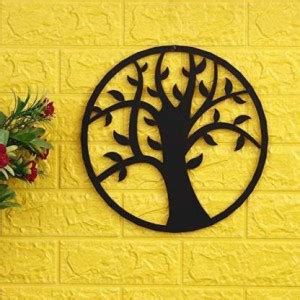 AMVIKS Wooden Tree Wall Hanging (12 inch X inch 12, Black) Price in ...