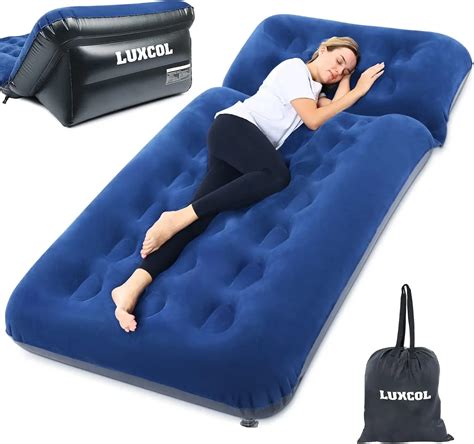 LUXCOL Twin Air Mattress, Adjustable Backrest, Comfortable & Portable, Anti-Leak Inflatable ...