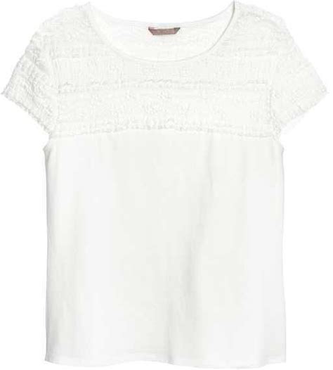 H&M H & M+ Top with Lace Yoke - Black - Women | Tops, Womens tops, H&m top