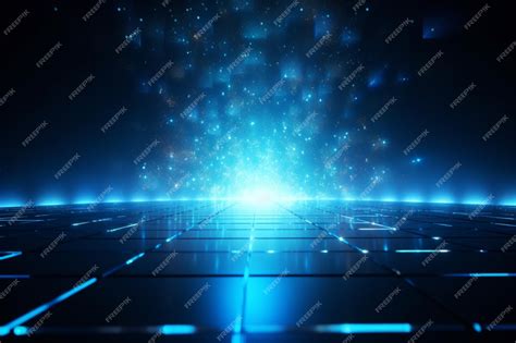 Premium Photo | Abstract neon blue lines on black background ...