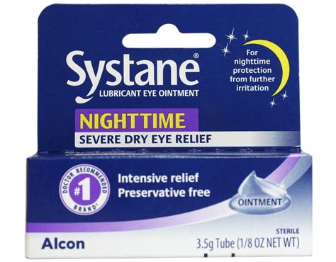 Systane Nighttime Lubricant Eye Ointment 3.5g Tube - Soothe Dry Eyes ...