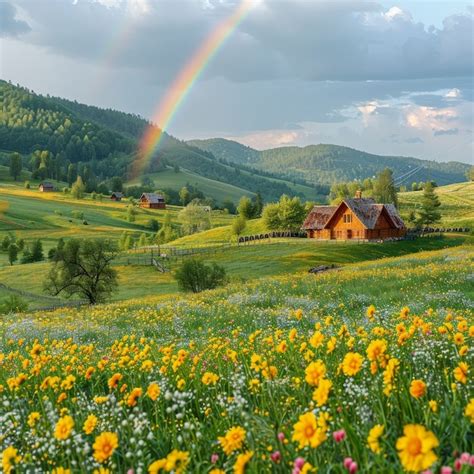 Beautiful rainbow in nature | AI-generated image