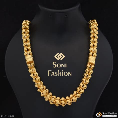 1 Gram Gold Plated Excellent Design Rajwadi Chain for Men - Style D639 ...