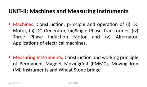 Machines and Measuring Instruments: DC Motors, Generators & PMMC ...