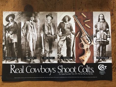 Colt Gun Firearms Poster Advertising "Real Cowboys Shoot Colt" (New Old ...