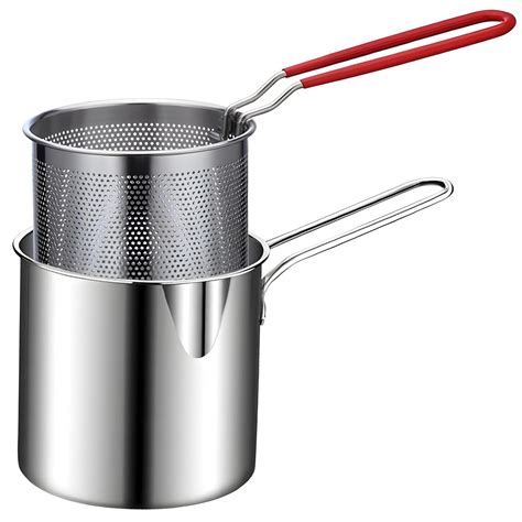 DMDENT Deep Frying Strainer and Oil Basket With Fryer Tong Stainless ...