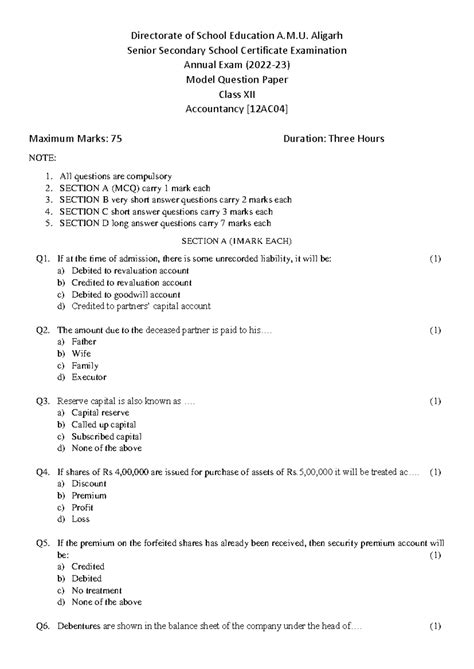 2021 - AMU pyq's of past 4 years - Directorate of School Education A.M ...