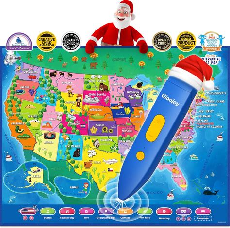Qiaojoy V2 Interactive Kids Map Bilingual United States Map India | Ubuy