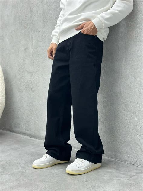 Pure Black Baggy Fit Rigid Jeans – Offduty India