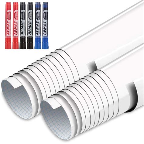 Buy White Board Roll,11ft Dry Erase Paper, AFMAT Wall Sticker ...