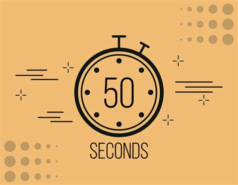 50 seconds clock timer. Time marker clock, vector counting seconds ...