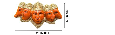 OSTNKART Polyresin Panchmukhi Hanuman Ji Murti Statue for Door Entrance ...