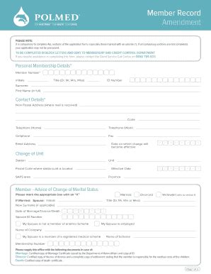 2020-2025 Form ZA Polmed Member Record Amendment Fill Online, Printable ...
