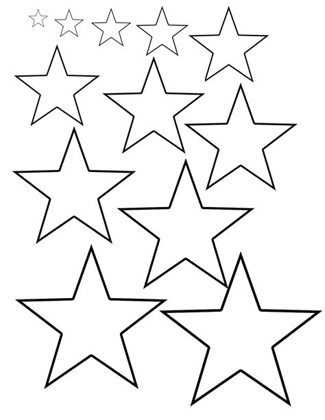 Different Size Star Templates