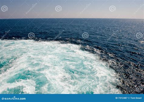 Wake of boat in ocean stock image. Image of outside, foam - 7312487