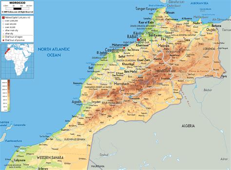 the map of morocco | Map of Morocco and Moroccan Physical Maps... Largest Countries, Countries ...