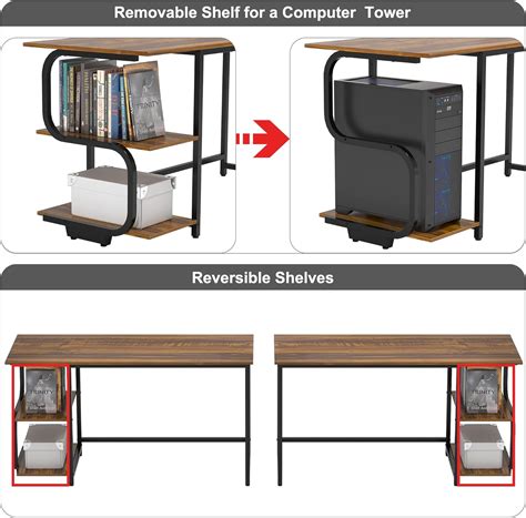 Buy Teraves Reversible Computer Desk for Small Spaces,Small Desk with ...