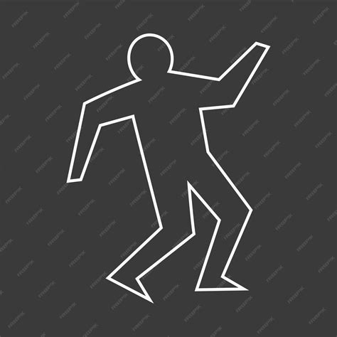 Premium Vector | Chalk body outline on at a crime scene