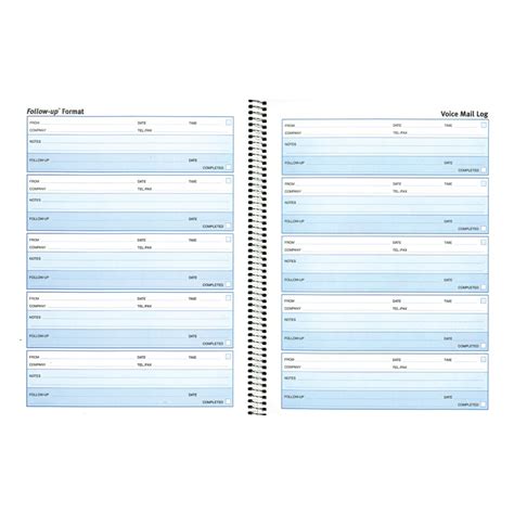 REDIFORM Follow-Up Voice Mail Log, 10.625 x 8 5 per Page, 500 Messages ...