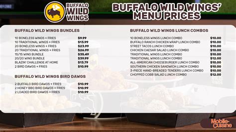 Buffalo Wild Wings Menu Prices + Sauce List (2024)