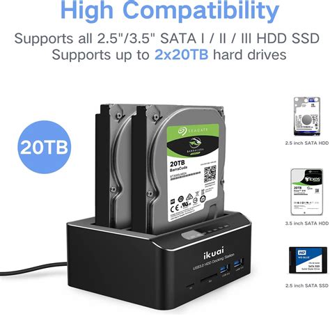 Ikuai SATA to USB 3.0 Dual Bay Hard Drive Dock for India | Ubuy