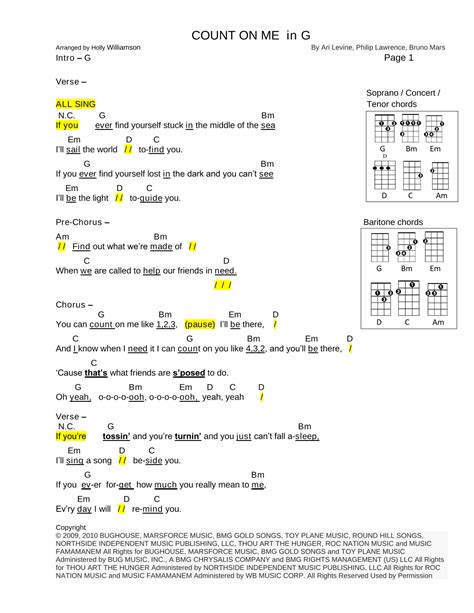 Count On Me (arr. Holly Williamson) by Bruno Mars Sheet Music for ...