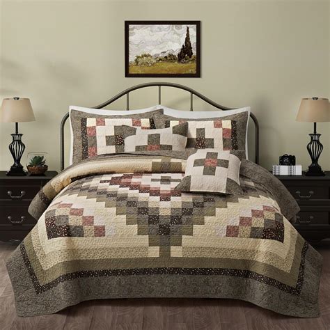 Amazon.com: NELIFDER 5 Peice Patchwork California King Size Quilt Set ...