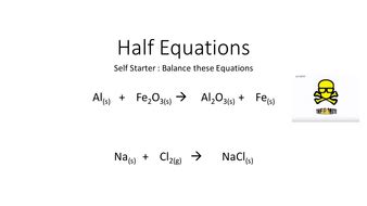 Image result for Free Science Lessons Half Equations