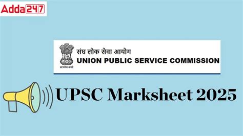 UPSC Marksheet 2025 Out, Download CSE Scorecard PDF