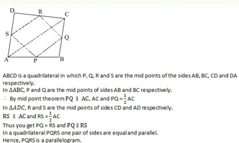 Prove that the figure formed by joining mid points of consecutive sides ...