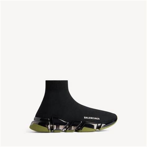 Men's Speed 2.0 Full Clear Sole Recycled Knit Sneaker in Black/khaki ...