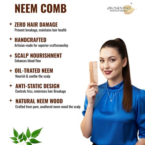 Buy Neem Wooden Combs - Orossentials 2-in-1 at Best Price