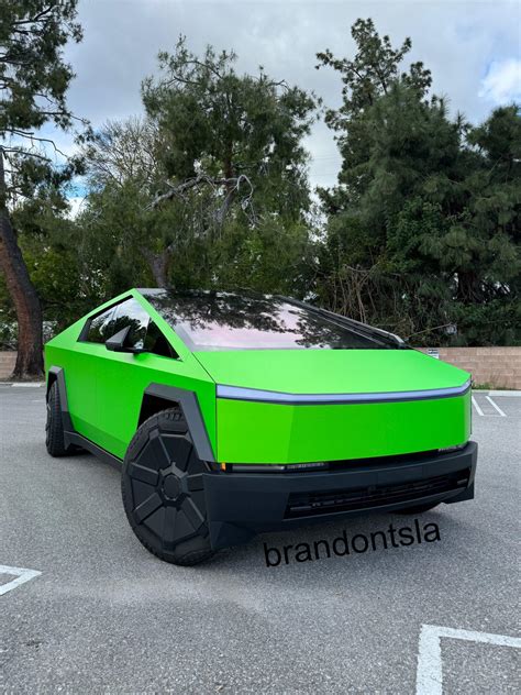 Hexis Matte Wasabi Green Cybertruck Wrap | Tesla Cybertruck Forum - Cybertruck Owners Club