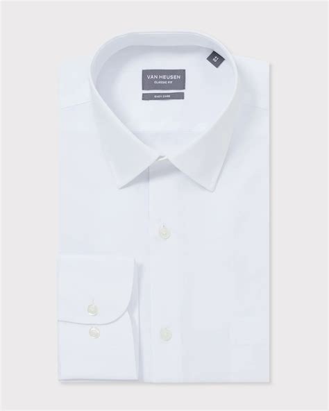 Plain Poplin Shirt - White - Van Heusen
