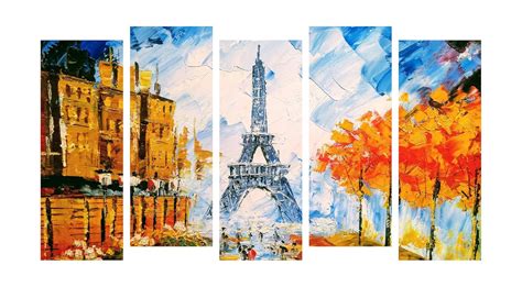 PAPER PLANE DESIGN 5 Panel Canvas Painting. Large size wooden framed ...