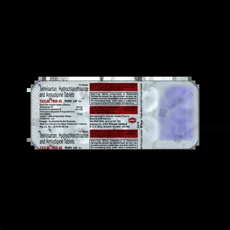 TAZLOC TRIO 40MG TABLET 10'S Price, Uses, Side Effects & Substitutes ...