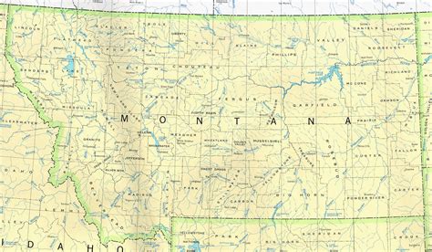 Detailed map of Montana state. Montana state detailed map | Vidiani.com ...