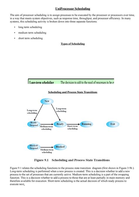 Uniprocessor Scheduling CH-09 - UniProcessor Scheduling The aim of ...