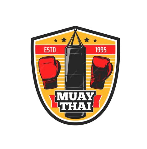 Premium Vector | Muay thai sport training center retro vector icon