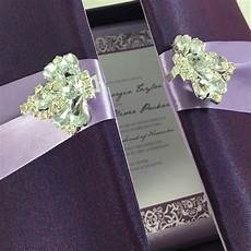 High End Wedding Invitations by Pearl Brooch Sash Embellished Silk Card For Wedding High End Wedding Invitations