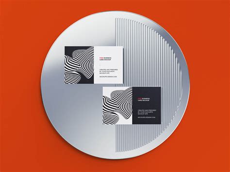 Free On Mirror Creative Business Cards Mockup PSD Set - Good Mockups