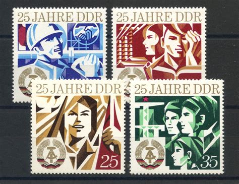 1974 - GERMANIA DDR - 25° ANNIVERSARIO DELLA NAZIONE 4v.- NUOVI - LOTTO ...